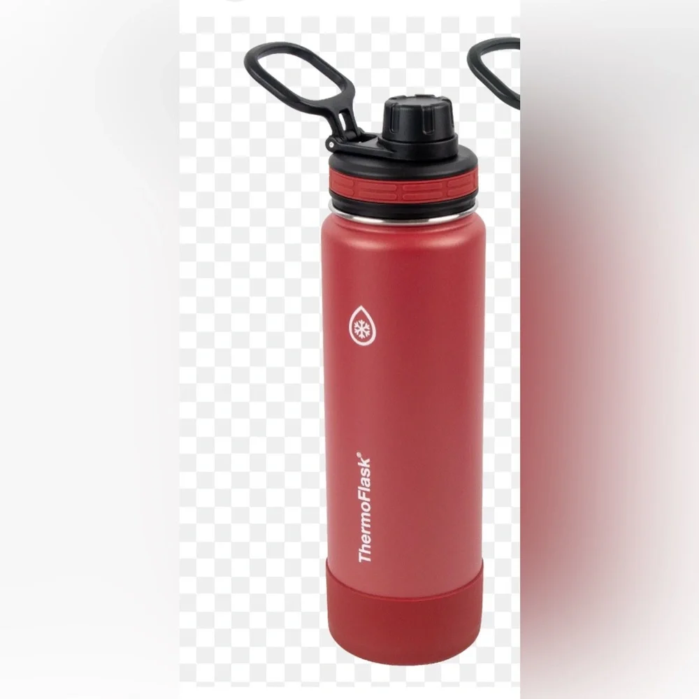 ThermoFlask Red 24 OZ  Water Bottle w Spout Lid